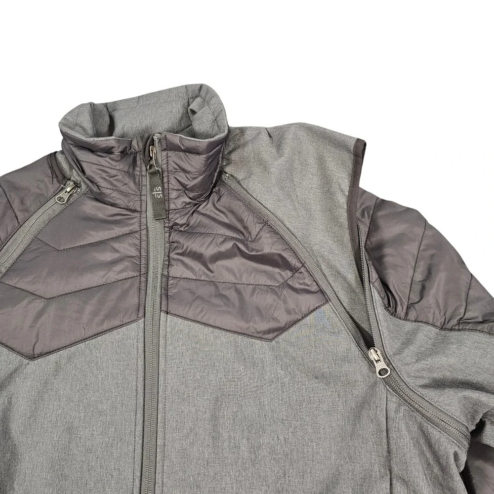 STS Ranchwear Mens Medium Gray Quilted Lined Full Zip Jacket
